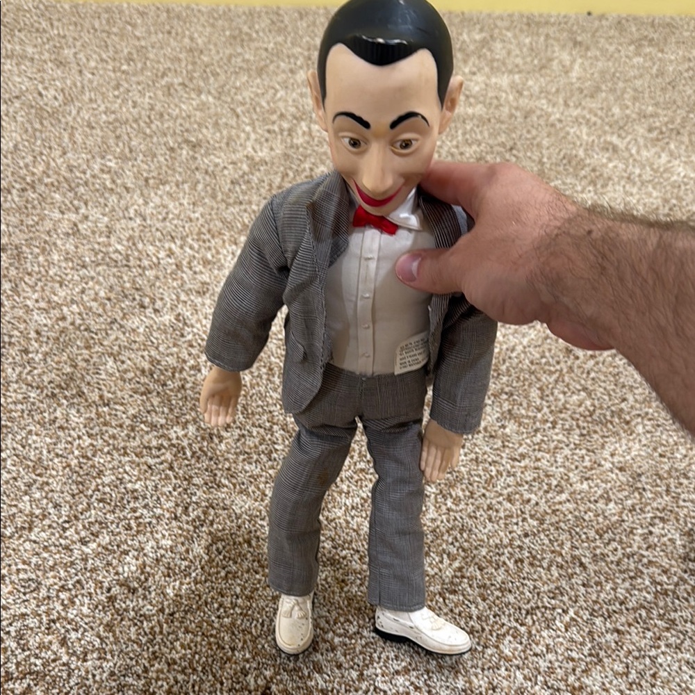PeeWee Herman Gray Suit Doll with Red Bow Tie